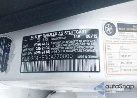 2013 Mercedes-Benz C 250 Sport из США, поврежденный, VIN WDDGF4HB0DA770800